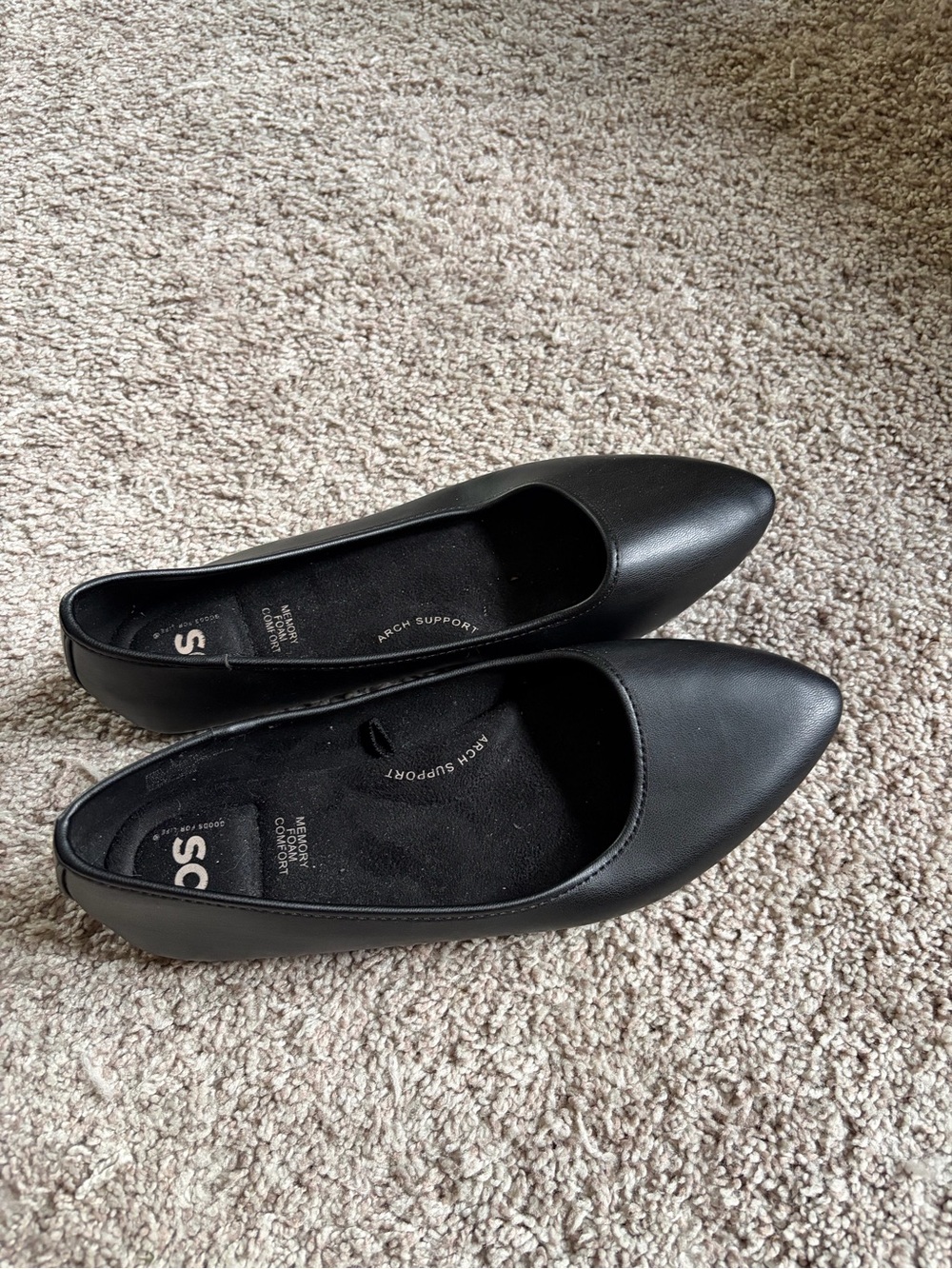SO Black Pointed Toe Slip-On Flats